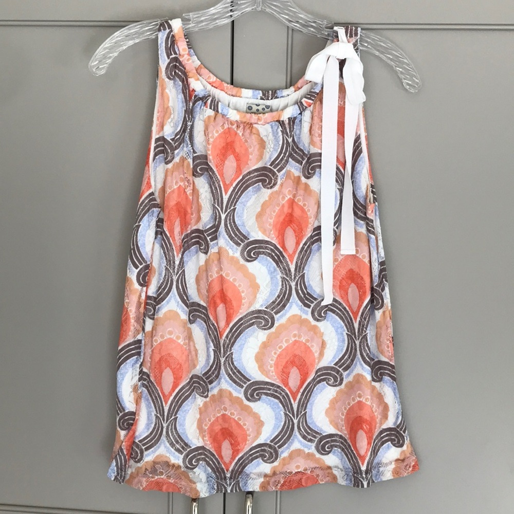 Anthropologie RIc Rac floral pattern lace tank